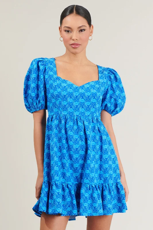 Mini dresses with polka dot patterns Driftwood Floral Evy Sweetheart Mini Dress