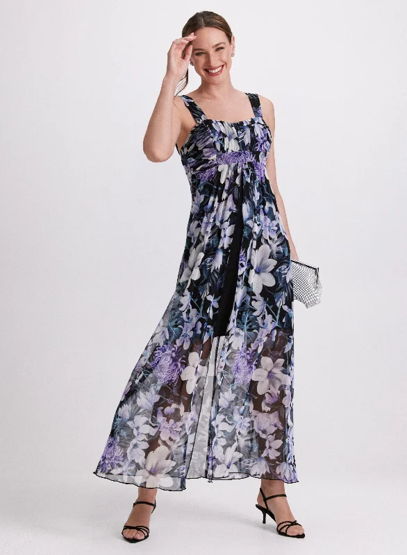 Mini dresses with side slits for a sexy appeal Floral Maxi Dress