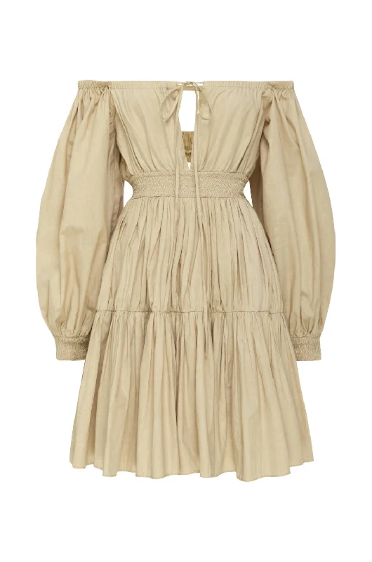 Satin mini dresses for a luxurious feel Scarlette | Taupe