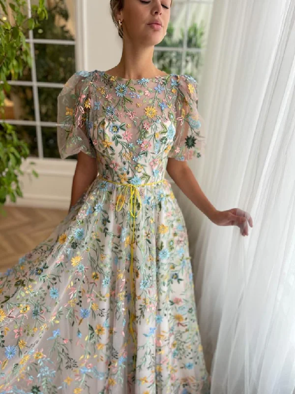 Mini dresses with belted waists for a defined silhouette Arcadia Meadow Gown