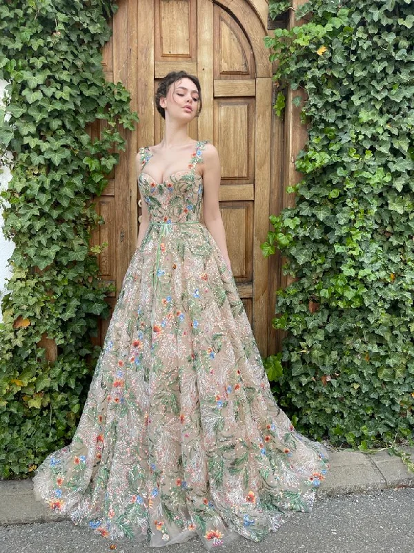 Mini dresses with pom - pom trims for a playful feel Whispering Forest Corset Gown