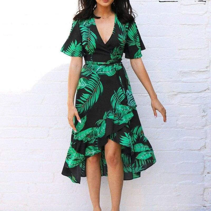 Midi dresses with bow accents for a sweet and charming look FashionSierra - Women Boho Floral Ruffled Midi Dress Fashion Ladies Summer Beach Holiday Party Spilt Dress Sundress Midi dresses with bow accents for a sweet and charming look FashionSierra - Women Boho Floral Ruffled Midi Dress Fashion Ladies Summer Beach Holiday Party Spilt Dress Sundress