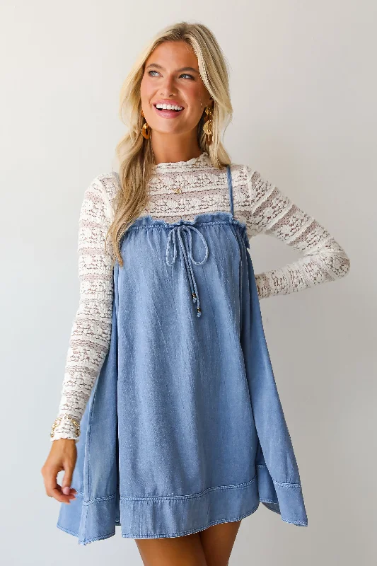 Animal print mini dresses for a bold statement FINAL SALE - Sweet Reputation Denim Mini Dress Animal print mini dresses for a bold statement FINAL SALE - Sweet Reputation Denim Mini Dress