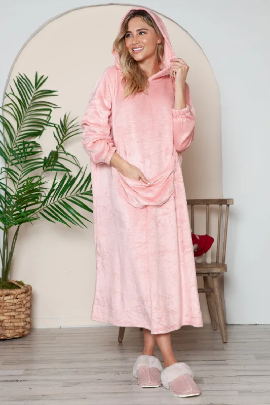 Midi dresses with animal prints for a bold and confident appearance Full Size Pocketed Hooded Midi Lounge Dress Midi dresses with animal prints for a bold and confident appearance Full Size Pocketed Hooded Midi Lounge Dress