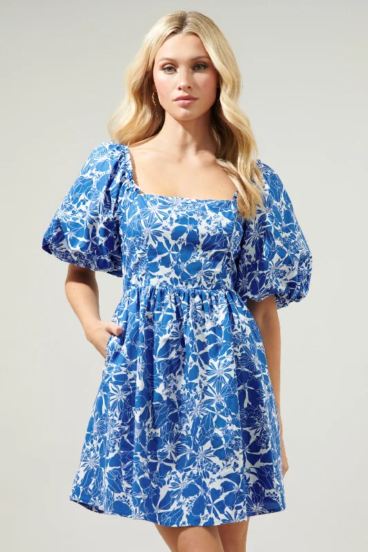Mini dresses with polka dot patterns Marina Floral Sonora Bubble Sleeve Babydoll Dress Mini dresses with polka dot patterns Marina Floral Sonora Bubble Sleeve Babydoll Dress