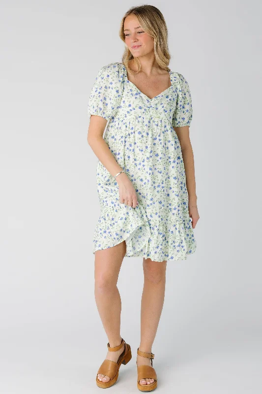 Mini dresses with halter necks for a stylish choice Floral Print Baby Doll Dress