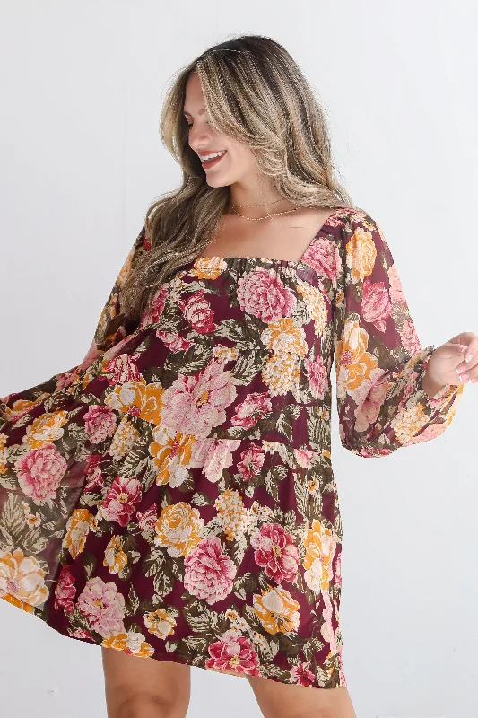 Mini dresses with embroidered details for a unique touch FINAL SALE - Breathtaking View Plum Floral Mini Dress Mini dresses with embroidered details for a unique touch FINAL SALE - Breathtaking View Plum Floral Mini Dress