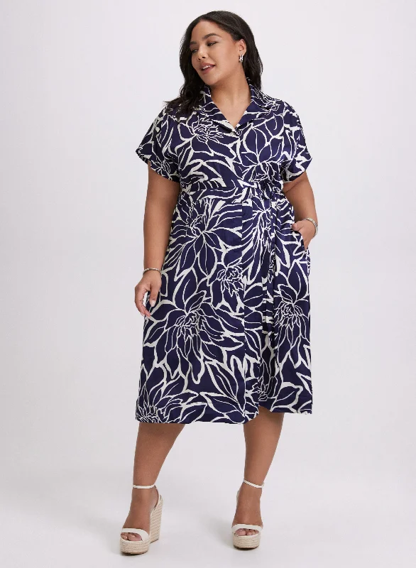 Mini dresses with cold - shoulder designs Floral Collar Day Dress