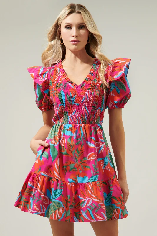 Mini dresses with pocket details for added functionality Cactus Blossom Leones Smocked Mini Dress Mini dresses with pocket details for added functionality Cactus Blossom Leones Smocked Mini Dress