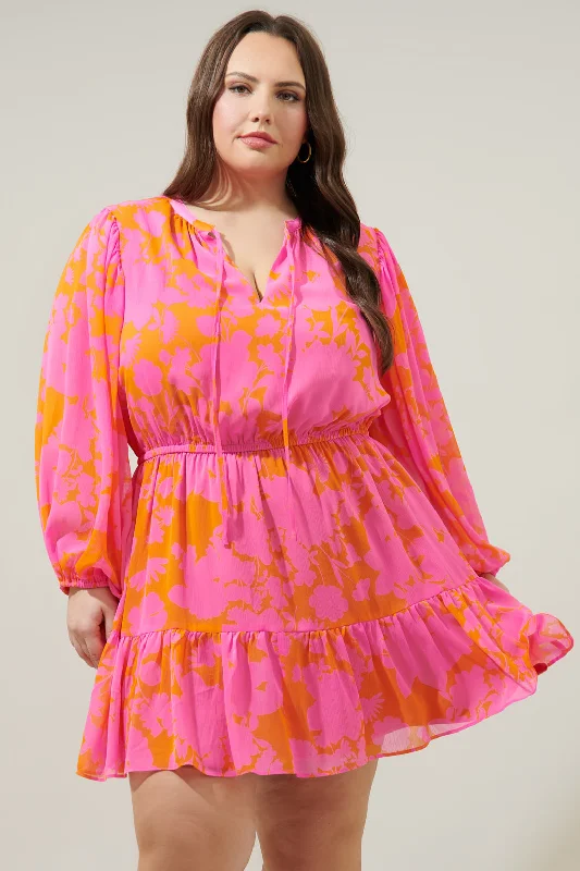 Mini dresses with keyhole necklines Lava Flow Paxton Balloon Sleeve Mini Dress Curve Mini dresses with keyhole necklines Lava Flow Paxton Balloon Sleeve Mini Dress Curve