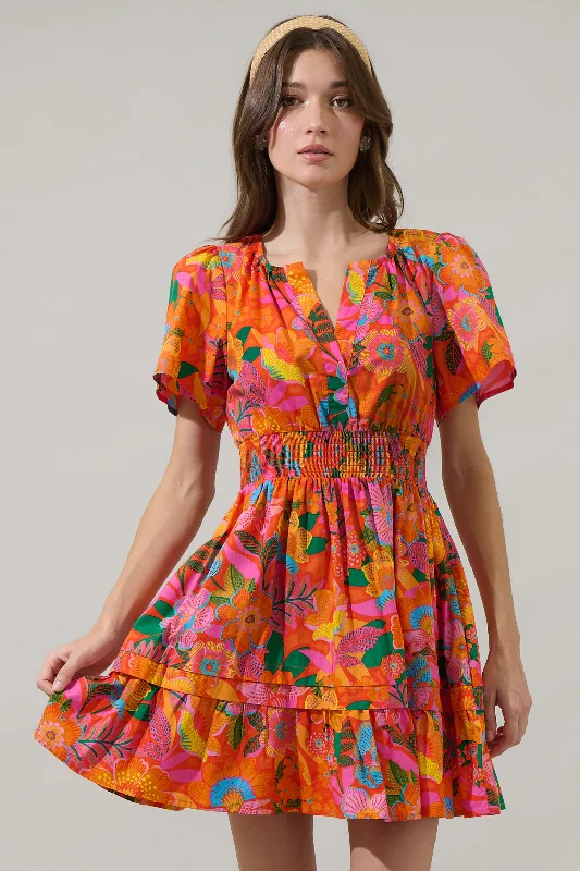 Linen mini dresses for a breathable summer option Idalia Floral Miller Split Neck Dress Linen mini dresses for a breathable summer option Idalia Floral Miller Split Neck Dress
