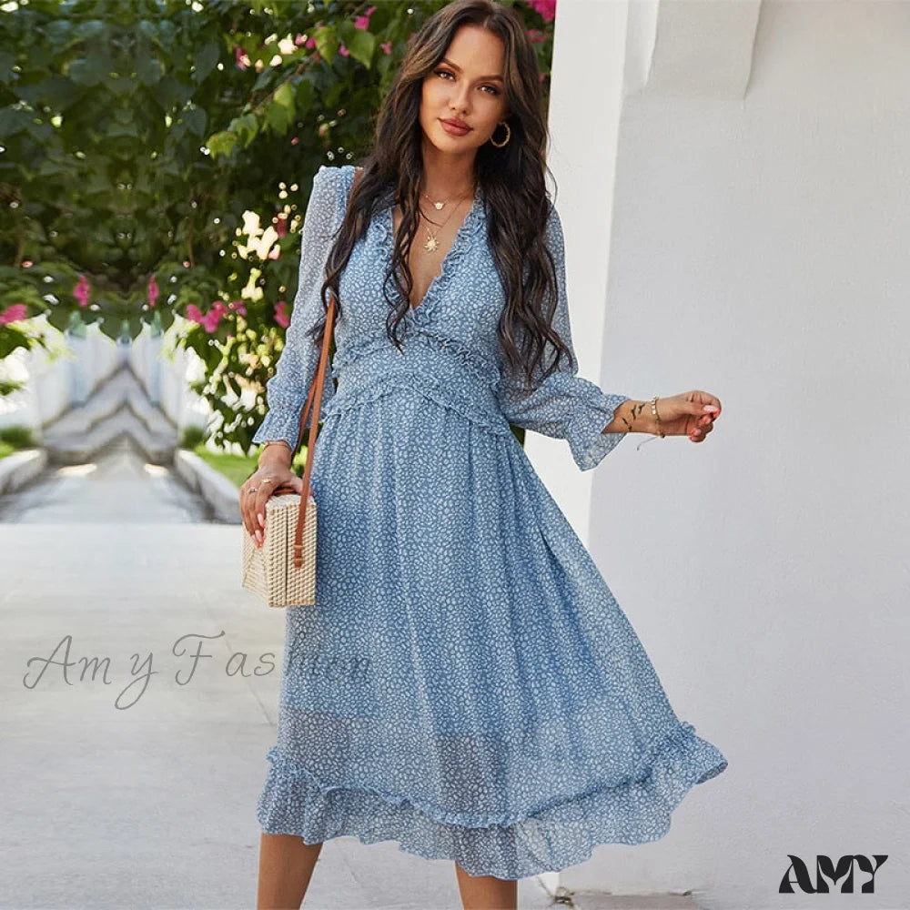 Midi dresses with ribbed textures for a unique and tactile appearance Amy Fashion - Casual Butterfly Sleeve High Waist Chiffon Chic Dress Midi dresses with ribbed textures for a unique and tactile appearance Amy Fashion - Casual Butterfly Sleeve High Waist Chiffon Chic Dress