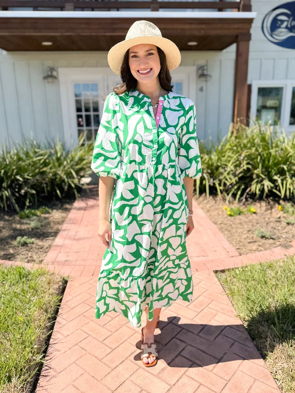 Sheath midi dresses with beaded embellishments for a formal occasion The Riley Patterned Midi Dress-Green Sheath midi dresses with beaded embellishments for a formal occasion The Riley Patterned Midi Dress-Green