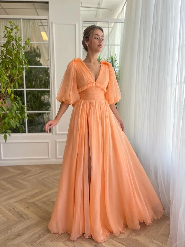 Ruffled mini dresses for a romantic touch Melon Oasis Draped Gown