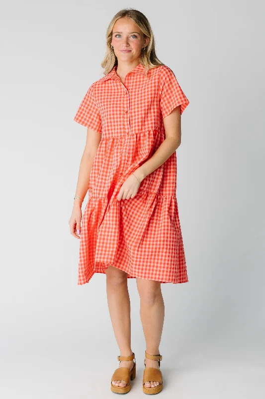 Mini dresses with pom - pom trims for a playful feel Brass & Roe Summer Gingham Dress