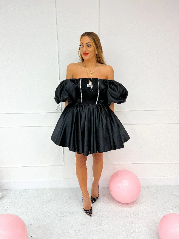 Mini dresses with one - shoulder designs 'Midnight' Diamante Corset Mini Dress In Black Mini dresses with one - shoulder designs 'Midnight' Diamante Corset Mini Dress In Black