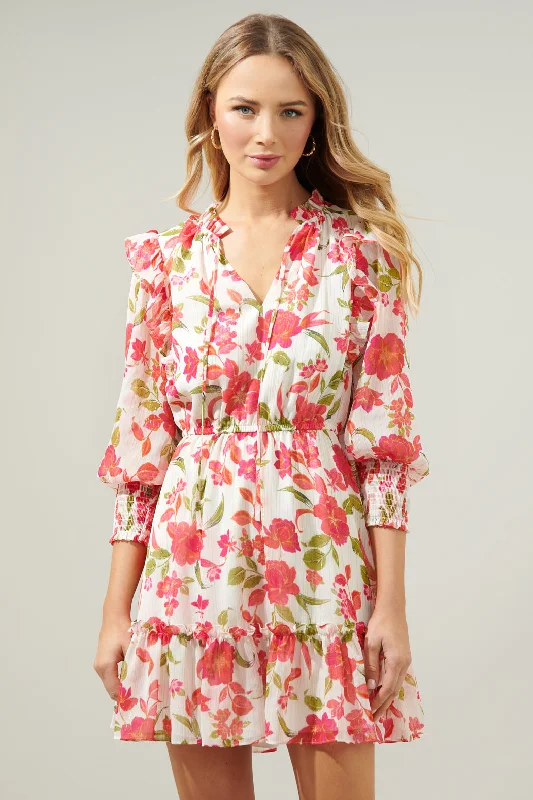 Strapless mini dresses for a beach vacation Belle Anse Floral Idra Ruffle Chiffon Dress Strapless mini dresses for a beach vacation Belle Anse Floral Idra Ruffle Chiffon Dress