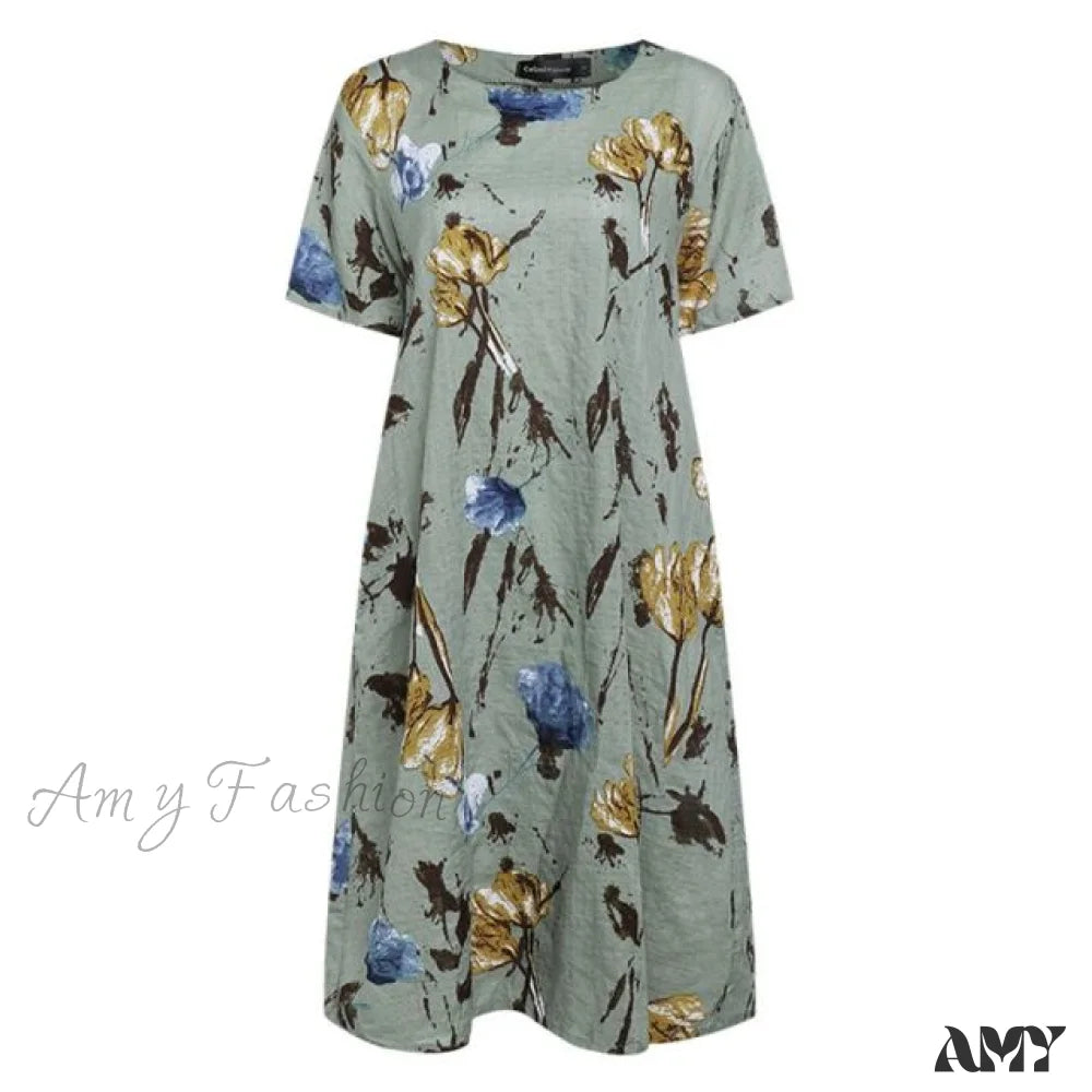 Midi dresses with pleated skirts for a timeless and elegant appeal Amy Fashion - Short Sleeve Floral Print Loose Casual Dress Midi dresses with pleated skirts for a timeless and elegant appeal Amy Fashion - Short Sleeve Floral Print Loose Casual Dress