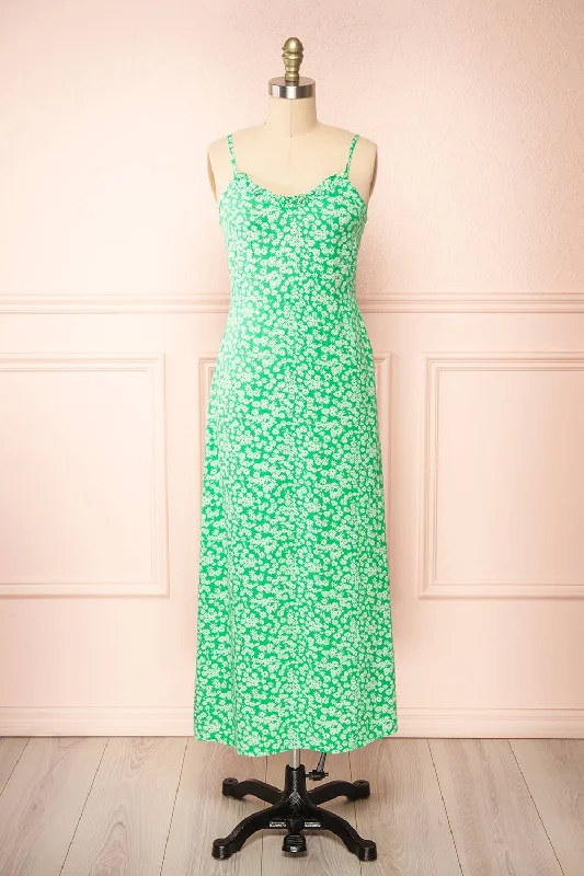 Mini dresses with pleated skirts for a classic look Loranda Green | Colourful Midi Dress w/ Ruffles Mini dresses with pleated skirts for a classic look Loranda Green | Colourful Midi Dress w/ Ruffles