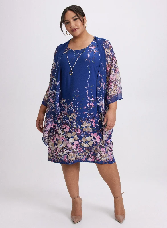Mini dresses with pleated skirts for a classic look Floral Jacket & Dress Set
