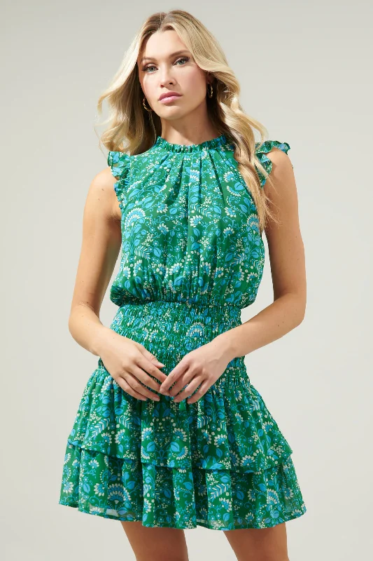 Mini dresses with mesh panels for a sexy and trendy look Rainier Paisley Trolly Smocked Mini Dress Mini dresses with mesh panels for a sexy and trendy look Rainier Paisley Trolly Smocked Mini Dress