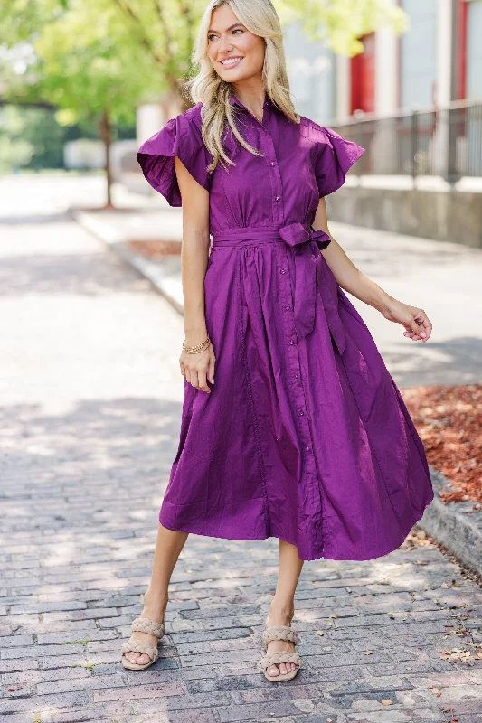 Midi dresses with sheer panels for a touch of allure All In A Dream Plum Purple Dress Midi dresses with sheer panels for a touch of allure All In A Dream Plum Purple Dress