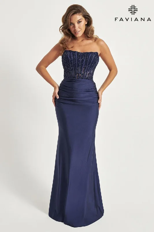 Mini dresses with high - low hems for a modern twist Faviana Corset Bodice Prom Dress 11081 Mini dresses with high - low hems for a modern twist Faviana Corset Bodice Prom Dress 11081