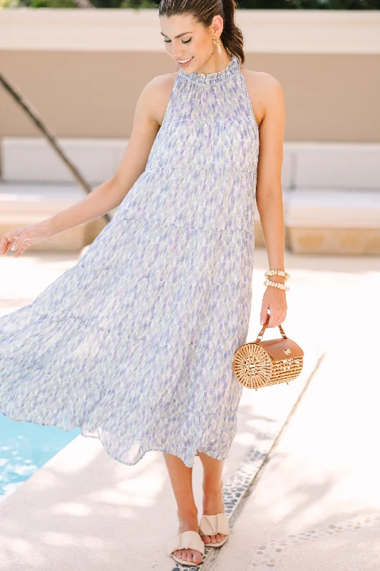 Midi dresses with animal prints for a bold and confident appearance Living In The Moment Blue Abstract Midi Dress Midi dresses with animal prints for a bold and confident appearance Living In The Moment Blue Abstract Midi Dress