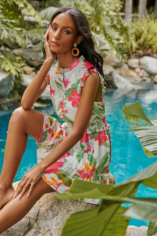 Metallic mini dresses for a glamorous event La Costa Tropics Merrick Sleeveless Button Front Mini Dress Metallic mini dresses for a glamorous event La Costa Tropics Merrick Sleeveless Button Front Mini Dress