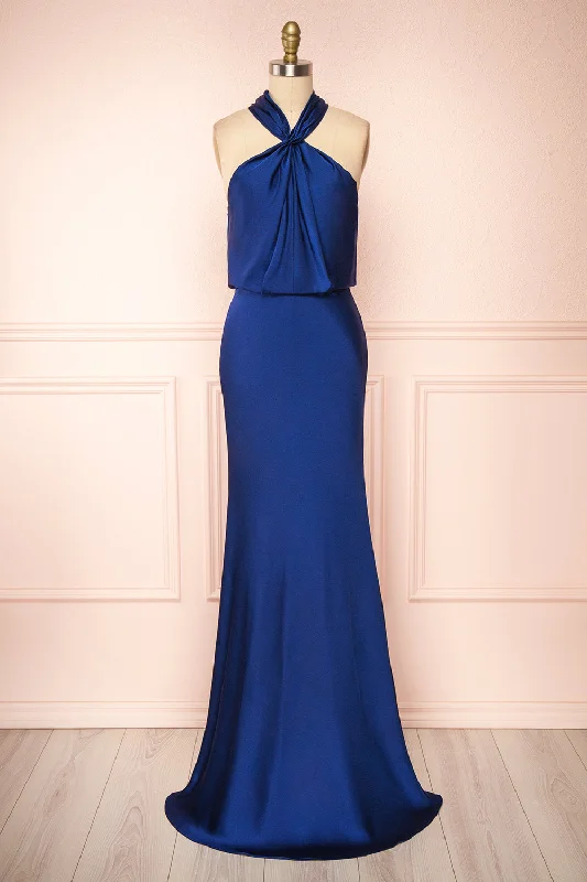 Mini dresses with beaded embellishments for a fancy event Jinny Navy | Satin Halter Maxi Dress Mini dresses with beaded embellishments for a fancy event Jinny Navy | Satin Halter Maxi Dress