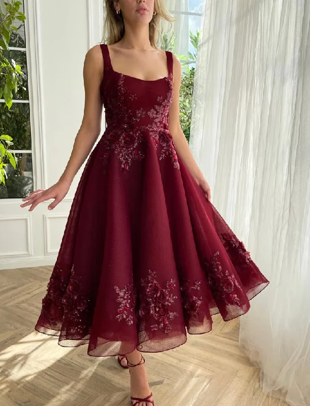 Mini dresses with wrap - around styles Maroon Promenade Midi Dress