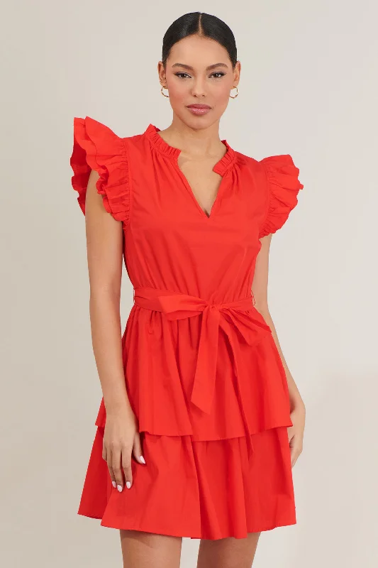 Mini dresses with beaded embellishments for a fancy event Marisol Tiered Mini Dress