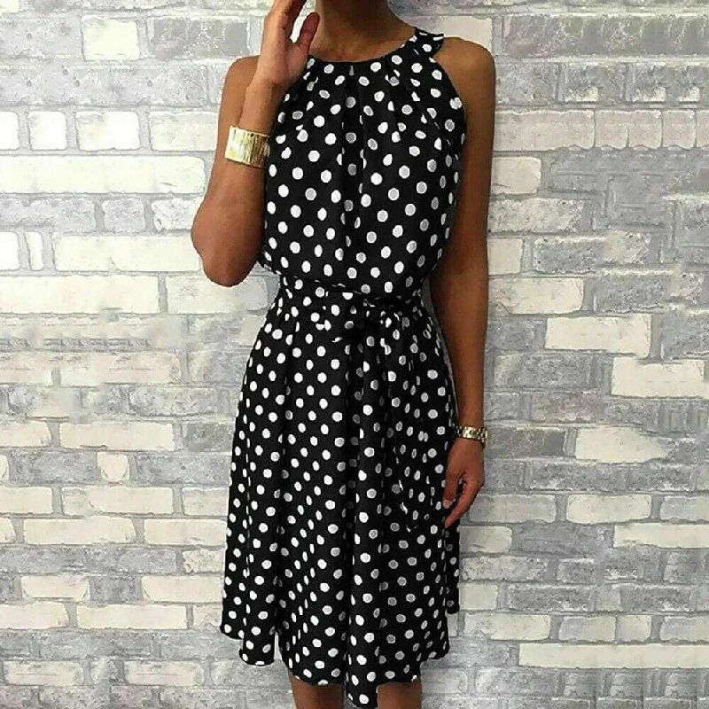 Midi dresses with keyhole backs for a flirty and unexpected detail FashionSierra - Women Sleeveless Polka Dot Midi Dress 2019 Fashion Ladies Summer Beach Casual Bandage Belt Dress Sundress Midi dresses with keyhole backs for a flirty and unexpected detail FashionSierra - Women Sleeveless Polka Dot Midi Dress 2019 Fashion Ladies Summer Beach Casual Bandage Belt Dress Sundress