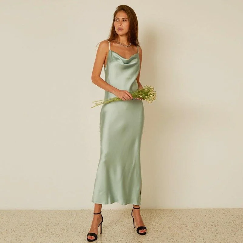Midi dresses with embroidered accents for a unique and detailed design FashionSierra - Mint Green Strap Satin Party Nightclub Midi Dress Midi dresses with embroidered accents for a unique and detailed design FashionSierra - Mint Green Strap Satin Party Nightclub Midi Dress