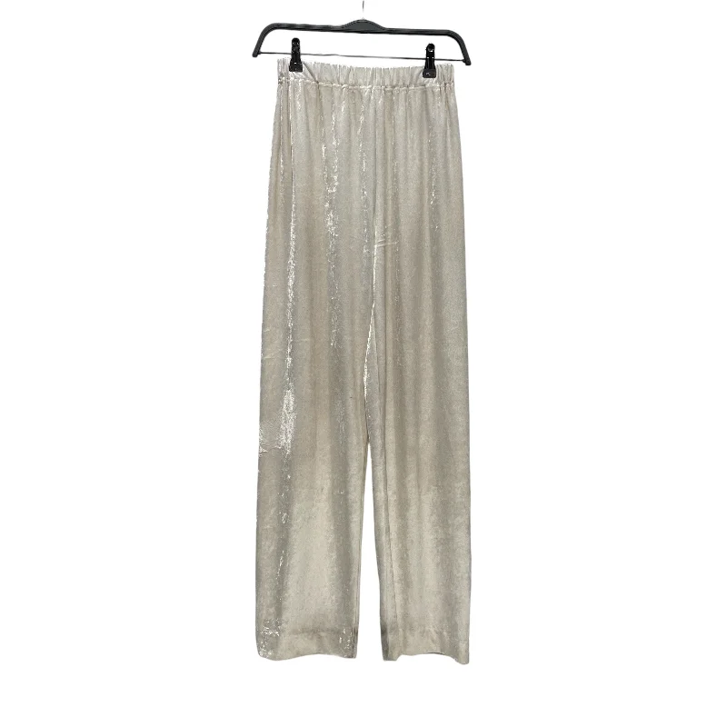 Flare Leg Women's Satin Trousers for a Glamorous Night OutISSEY MIYAKE/Straight Pants[PO]/M/White/Rayon/