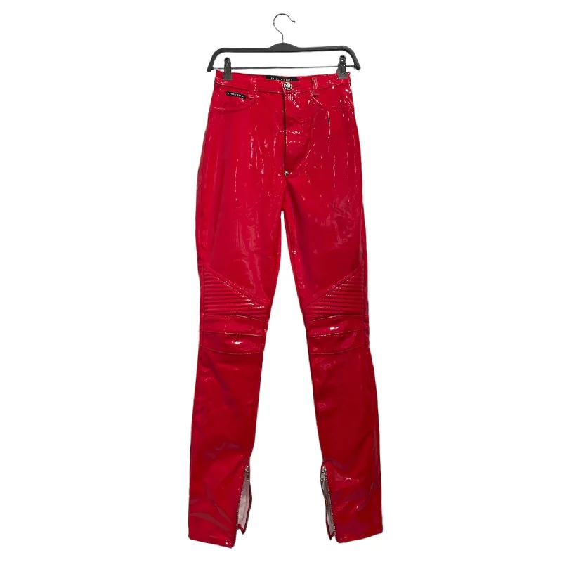 PHILIPP PLEIN/Skinny Pants/XL/Plain/Faux Leather/RED/W [Designers] Essentials/