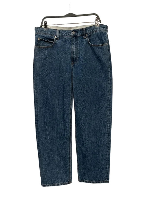 Bell - Bottom Style Women's Denim Pants with Embroidered DetailsAlexander Wang/Bottoms/29/Denim/BLU/THONG JEANS Bell - Bottom Style Women's Denim Pants with Embroidered DetailsAlexander Wang/Bottoms/29/Denim/BLU/THONG JEANS