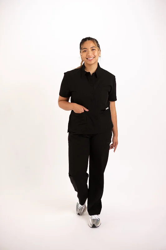 Plus Size Women's Metallic - Finish Joggers for a Stylish LoungeCLASSIC HIGH WAISTED CARGO WOMEN'S SCRUB PANTS (BLACK) Plus Size Women's Metallic - Finish Joggers for a Stylish LoungeCLASSIC HIGH WAISTED CARGO WOMEN'S SCRUB PANTS (BLACK)