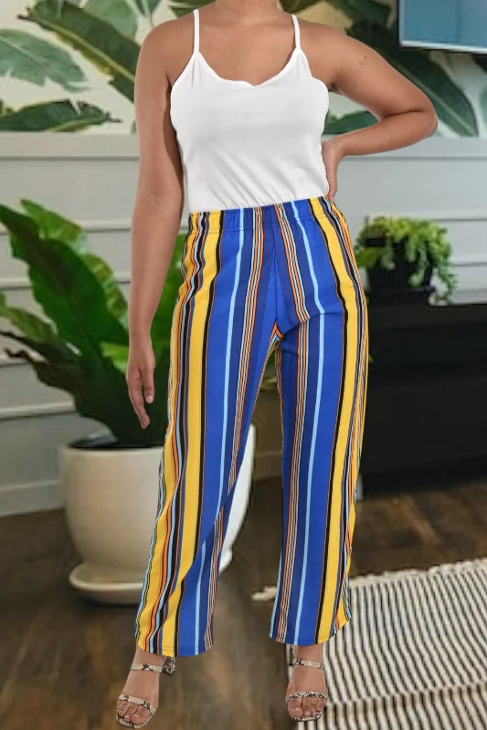 Women's Straight - Leg Linen Pants for a Breezy Summer LookLadies Stripe Pants