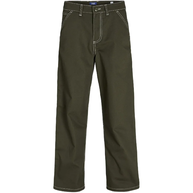 Flare Leg Women's Satin Trousers for a Glamorous Night OutJack & Jones Junior Olive Night Stalex Contrast Worker Pants Flare Leg Women's Satin Trousers for a Glamorous Night OutJack & Jones Junior Olive Night Stalex Contrast Worker Pants