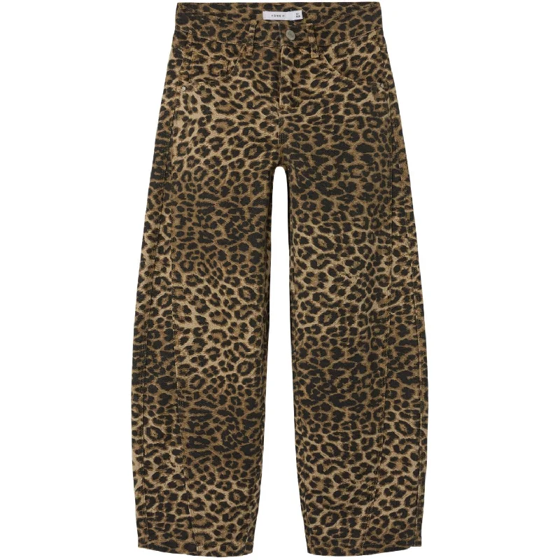 Wide - Leg Women's Chiffon Palazzo Pants for a Flowy AppealName It Silver Mink Leopard Rose Ballon Twill Pants Wide - Leg Women's Chiffon Palazzo Pants for a Flowy AppealName It Silver Mink Leopard Rose Ballon Twill Pants