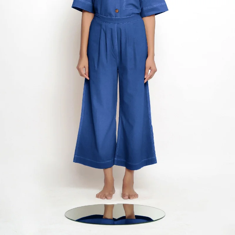 Cropped Women's Corduroy Pants in Autumn ColorsPowder Blue Handspun Cotton Elasticated Wide Legged Pant Cropped Women's Corduroy Pants in Autumn ColorsPowder Blue Handspun Cotton Elasticated Wide Legged Pant