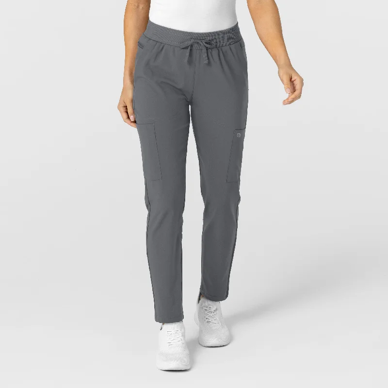 W123 Women's Flex-n-Reach Track Scrub Pant - Pewter