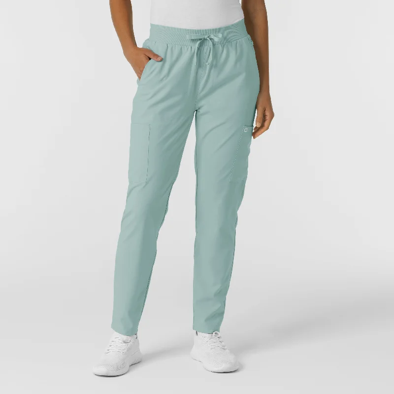 W123 Women's Flex-n-Reach Track Scrub Pant - Sky Blue