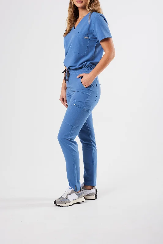 Bell - Bottom Style Women's Denim Pants with Embroidered DetailsCLASSIC HIGH WAISTED SKINNY STRAIGHT LEG WOMEN'S SCRUB PANTS (CEIL BLUE) Bell - Bottom Style Women's Denim Pants with Embroidered DetailsCLASSIC HIGH WAISTED SKINNY STRAIGHT LEG WOMEN'S SCRUB PANTS (CEIL BLUE)