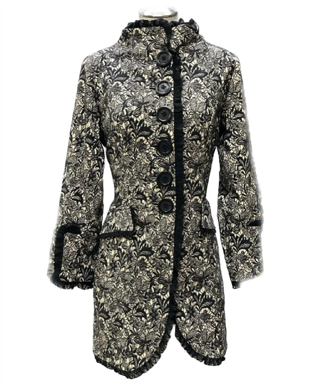 Women's Peplum Blazers in Emerald Green for a Stylish Work AttireButton Down Coat In Black/white Women's Peplum Blazers in Emerald Green for a Stylish Work AttireButton Down Coat In Black/white