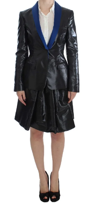 Oversized Women's Printed Blazers in Animal Patterns for a Statement PieceExte blue Two Piece Suit Skirt & Women's Blazer Oversized Women's Printed Blazers in Animal Patterns for a Statement PieceExte blue Two Piece Suit Skirt & Women's Blazer