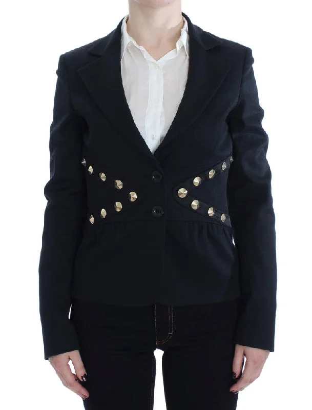 Women's Peplum Blazers in Emerald Green for a Stylish Work AttireExte Cotton Stretch Studded Blazer Women's Jacket Women's Peplum Blazers in Emerald Green for a Stylish Work AttireExte Cotton Stretch Studded Blazer Women's Jacket