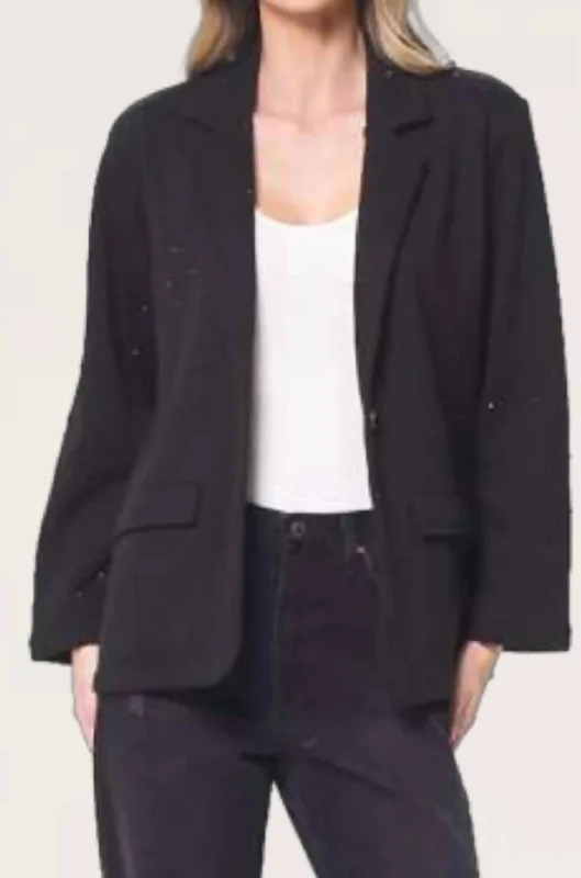Plus Size Women's Cropped Velvet Blazers in Burgundy for a Night OutFleece Blazer W/ Stones In Black Plus Size Women's Cropped Velvet Blazers in Burgundy for a Night OutFleece Blazer W/ Stones In Black