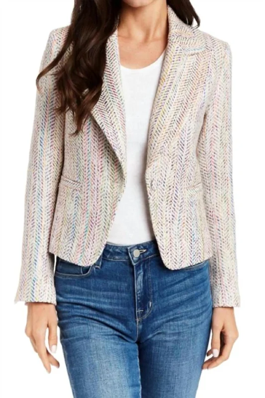 Women's Tailored Stretch Blazers in Navy Blue for Business MeetingsMilo Blazer In Multi Women's Tailored Stretch Blazers in Navy Blue for Business MeetingsMilo Blazer In Multi